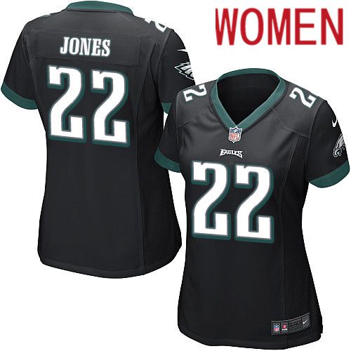 Women Philadelphia Eagles #22 Sidney Jones Nike Black Game NFL Jersey->women nfl jersey->Women Jersey